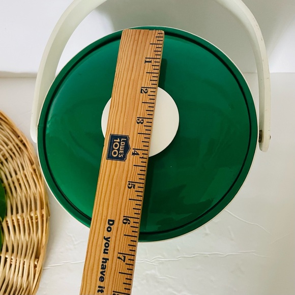 Georges Briard Vintage Green and White Mod Mid Century Modern Ice Bucket w/ lid - Picture 15 of 16